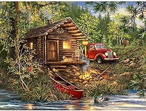 Springbok's 500 Piece Jigsaw Puzzle Cozy Cabin Life - Made in USA