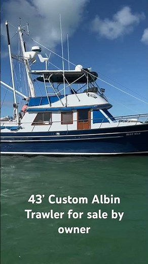 43’ Albin Single engine Trawler with Bulbous and extended swim platform