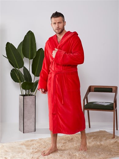 Bathrobe for Men - Terry Cotton, Hooded, Long Robe With Belt, Multiple Sizes - Etsy Australia