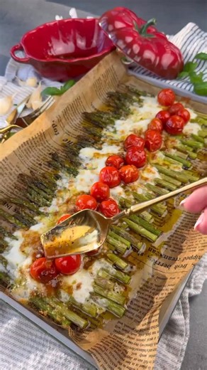 121K views · 3.1K reactions | Roasted Caprese Asparagus- if you are...
