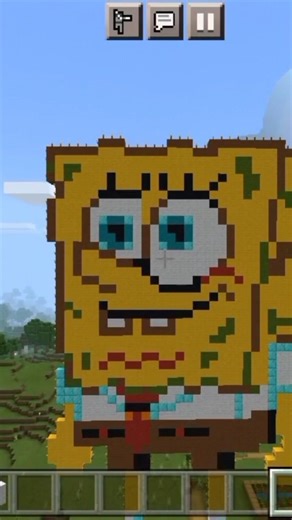 Making Giant Sponge Bob in Minecraft #shortvideo #minecraft