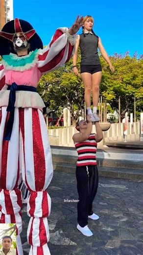 Acrobatic Balance Act with a Giant Stilt Walker!🤭 Shorts #Viral#Amazing#Entertainment