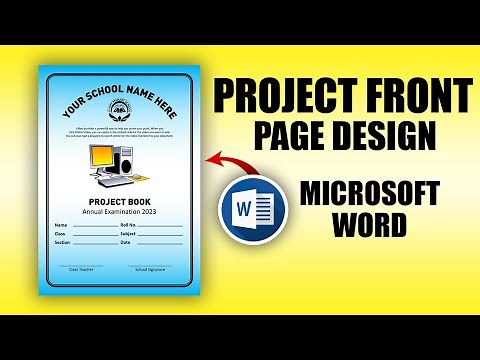 Colorful Project Front Page Design in Microsoft Word || Printable Front Page Design in Ms Word