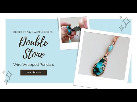 Double Stone Wire Wrapped Pendant