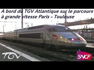 A bord du TGV Atlantique sur le parcours à grande vitesse Paris - Toulouse
