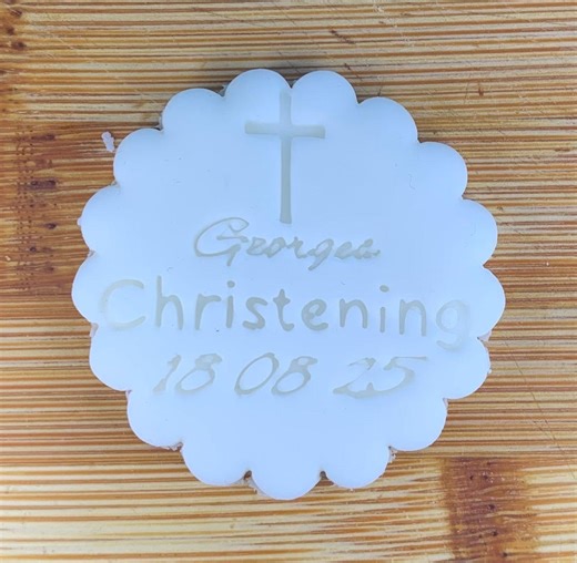 Personalised Christening Fondant Stamp, Cookie Cutter Add On, Custom Name and Date - Etsy