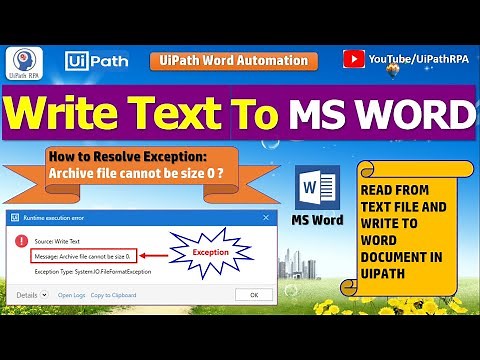 Write Text To Word Document in UiPath | UiPath Word Automation | UiPath RPA