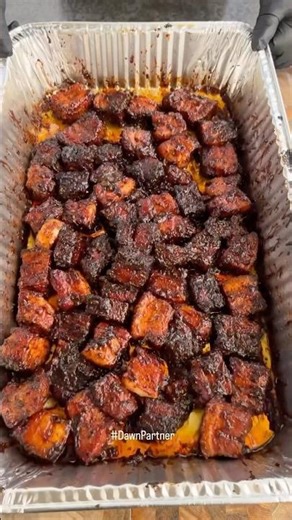 Smoked pork belly burnt ends #DawnPartner #DawnPowerwash keeps my smoker locked in. Link in bio.
