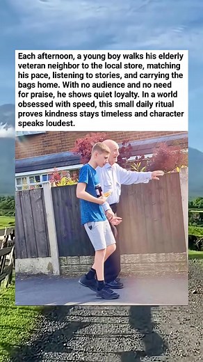 105K views · 3.3K reactions | A young boy faithfully walks his elderly neighbor to the store every day | cerita fesbuk | Facebook