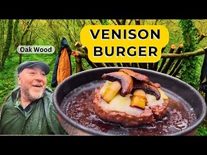 Solo Primitive Shelter And Sizzling Venison Burgers In The Wild