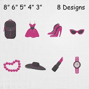 Barbie Doll Icons Embroidery Set - Barbie Doll Material Machine File - Barbie Doll Icons Pattern - 8 Designs 6 Sizes - Etsy Canada