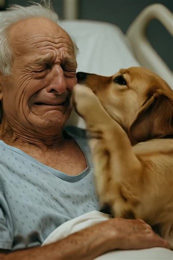 The doctors allowed the dog to enter the room to say goodbye to his owner – a few hours later, the nurse walked in and screamed in horror 😨😢 The palliative care room was filled with silence. Only the heart monitor emitted occasional, faint beeps – barely audible, like the fading breath of life in the body of the 82-year-old man. He had known his diagnosis for a long time: widespread metastases, irreversible changes. The doctors were honest – he had days left, maybe hours. But it wasn’t fear of