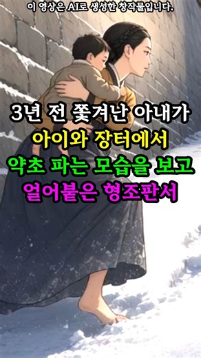 3년 전 내친 아내가 아이와 약초를 파는 장터, 형조판서가 그 앞에서 걸음을 멈추는데.. | 옛날이야기 야담 구전설화