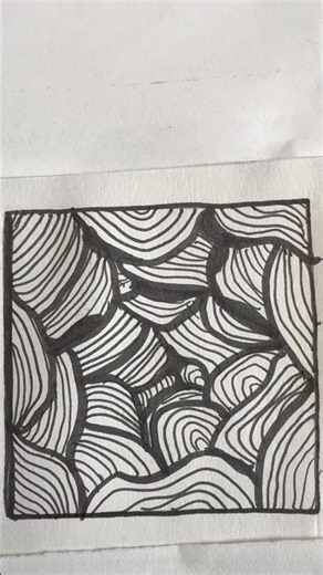 Easy Abstract Pattern Drawing | Black & White Line Art | Relaxing Doodle Art Tutorial