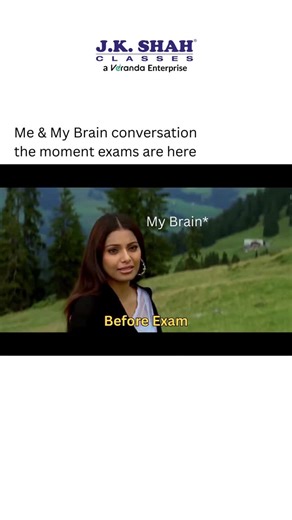 JK SHAH CLASSES SURAT on Instagram: "Me to my brain before exam: Don’t worry, we got this 😎 My brain during exam: Error 404: Memory not found 🧠❌😂 📍 Citylight branch 2nd floor, MIDDLE SECTION, CENTRAL PLAZA, F-12, near Om Terrace, New City Light, Surat 📍 Mota Varachha Branch A Block IT Park, 401/402, near VIP circle, Sudama chowk, Mota Varachha, Surat #jkshahclasses #examlife #examseason #studentlife #studymemes"