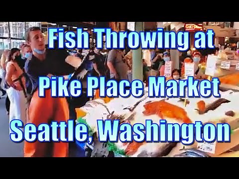 Fish Throwing at Pike Place Fish Market in Seattle, Washington