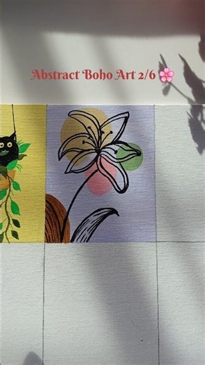 Boho Floral Acrylic Painting | Aesthetic Minimal Flower Art | Boho Art Series 2 of 6