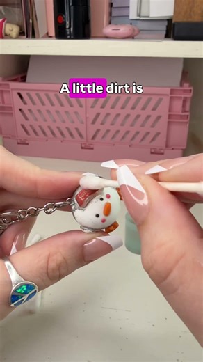 Polymer Clay Keychain Cleaning!