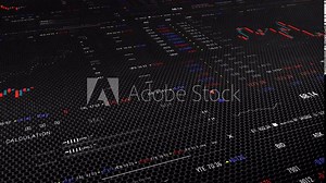 Stock market background. Trading platform screen HUD. UI stock app for smartphone for green screen, chroma key background template. Stock chart, candles, index data pattern.