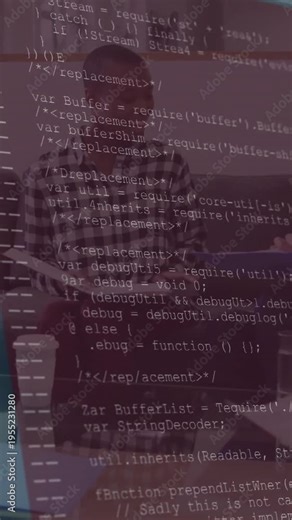 Watching code overlay appearing, woman in checkered shirt on couch holding folder for review
