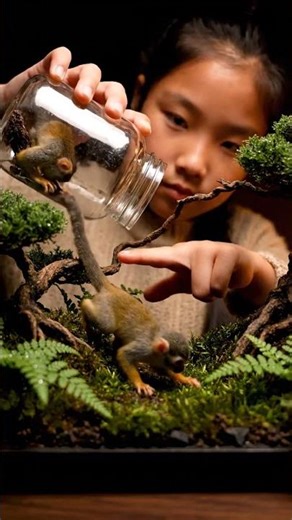 ​I Made a Forest for the World's Tiniest Monkeys! #foryou #viralshort