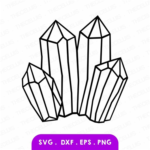 Crystal SVG PNG DXF Files: Quartz Clipart for Cricut, Silhouette (instant Download) - Etsy