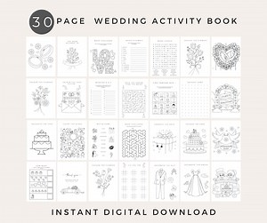 Simple Kids Activity Packs Fun Wedding Reception Entertainment Toddlers Printable Children's Colouring and Games Booklet - Etsy