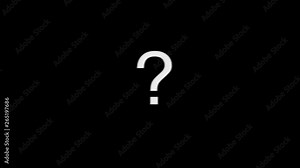 Question Mark - Animation of a question mark symbol, with old television screen effect including twitch, noise, glitch and bad looking effects