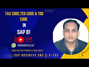 Tax code configuration in SAP Business One Live Streaming