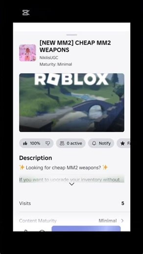 Tutorial on how to get cheap mm2 weapons 😝😝 #roblox #robloxedit #foryou #dahood #mm2 #mm2roblox