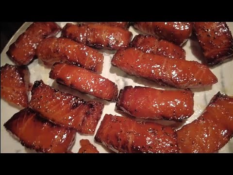 Smoked Salmon With Maple Syrup Glaze (Candied Salmon) (*Rinse Brine Off After Fridge Time*)