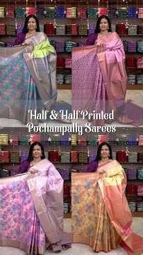 Half And Half Pochampally soft silk Sarees | DSR Sarees | Booking: 9653484447 | www.dsrsarees.com