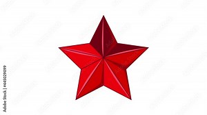 Five-pointed red star icon animation cartoon best object isolated on white background