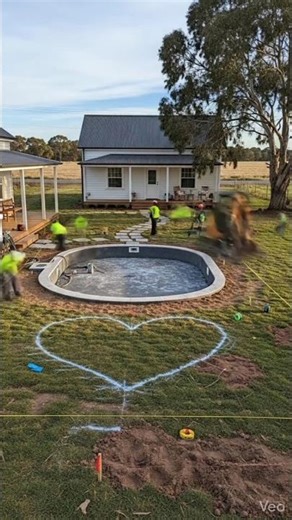 Heart-Shaped Pool Transformation Begins 💔➡️💙 | Backyard Makeover Timelapse (Before Stage)