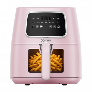 Kitchen Elite 5.5 Qt. Digital Air Fryer, Countertop Cooker with LED Screen, Pink