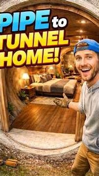 I Turned a Giant Pipe Into a Hidden Luxury Tunnel Home 😱 #shorts #youtubeshorts #viralshorts