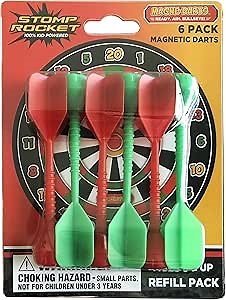 Stomp Rocket Magne Darts Indoor Outdoor Magnetic Kids Dartboard Game with 6 Multicolored Darts with Magnets