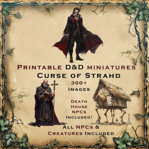 Curse of Strahd D&D Miniatures: Printable Tabletop RPG Collection (digital Download) - Etsy