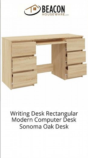 Writing Desk Rectangular Modern Computer Desk Sonoma Oak Desk