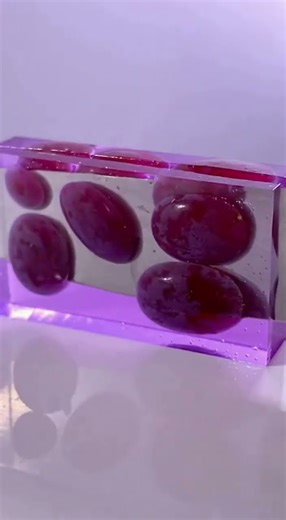Grape Jello Block Illusion Being Cut 🍇