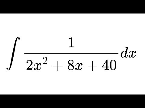 Integral of 1/(2x^2 + 8x + 40)