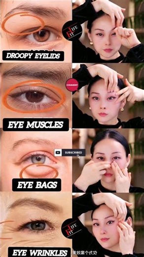 Four Exercises To Remove Under-Eye Bags And Tear Troughs 😨 #yoga #skincare #eyes #eyebags #shorts