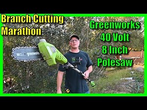 Greenworks 40v Pole Saw. Cutting Trees In First Person 😃