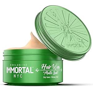 Immortal NYC Matte Look Hair Wax, 1, Provides strong hold, matte finish, natural look, extra volume, all-day control, and washes out easily.