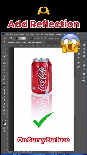 "Photoshop Tutorial: Add Reflection on Curvy Surface ✨ | Quick Short" #shorts #shortsfeed