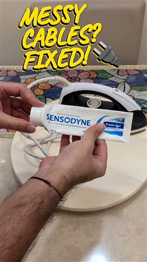 Empty Toothpaste Tube = Reusable Cable Tie 🤯 #lifehacks #diy #viral #homehack
