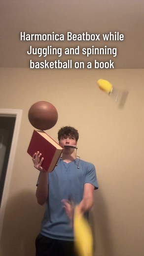 Harmonica Beatbox Juggling with Basketball Performance