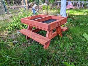 Wooden Bird Feeder Picnic Table: Large Rustic Ground Feeder - Etsy