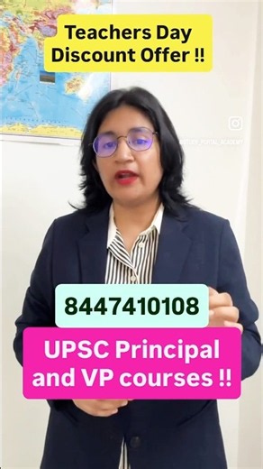 Teachers Day Discount on Delhi Principal Live and Recorded Batches for Today Only :- 8447410108