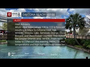 Daytona Beach- Still Under Heat Advisory Intellistar 2 xd HD emulator and WeatherStar 7/28/25